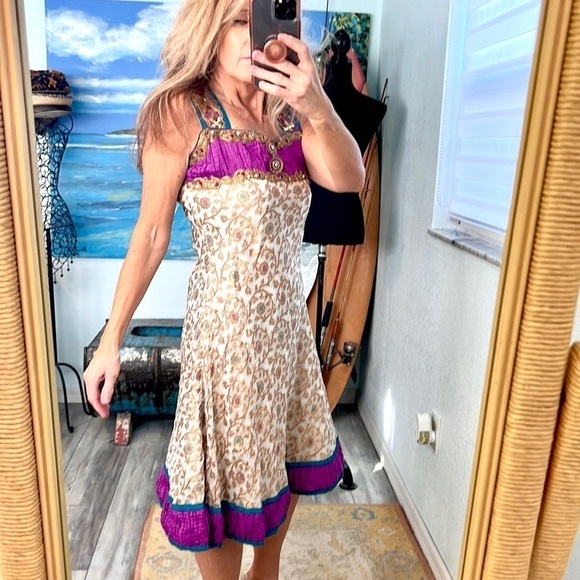 Hand-Made Indian Dress/Anarkali,Stunning,No Zippers, Buttons,Clasps, Size M - Picture 6 of 10